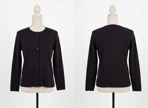 NWT KIKIT Maurice Sasson Cardigan Womens L Black Ribbed Y2K/ 90s Vintage